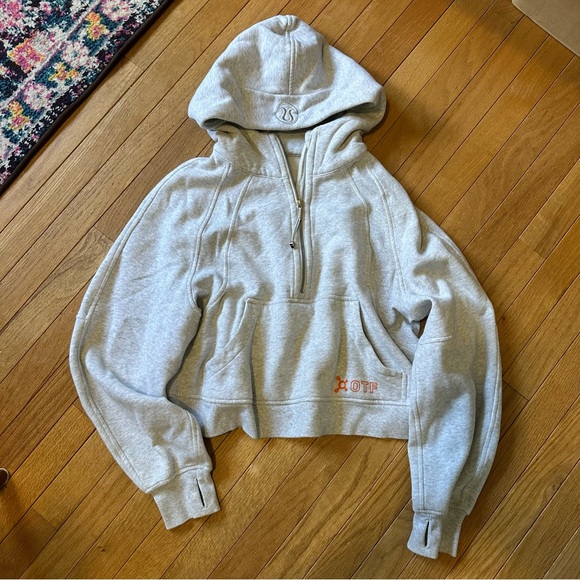 Lululemon x Orangetheory Scuba Hooded Half Zip Sweatshirt Womens M/L Gray - Picture 8 of 8